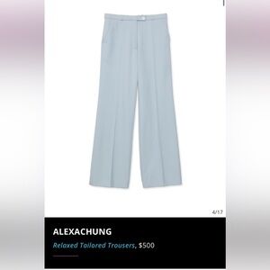 Alexa Chung Relaxed Tailored Trousers in Light Blue – New with Tags 100% Wool